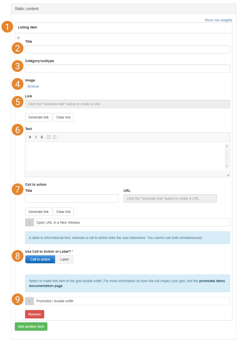 static content interface