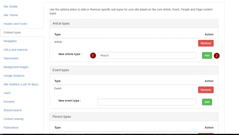 Add custom content type