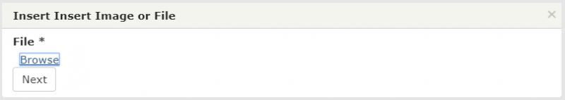 Insert image file browse modal