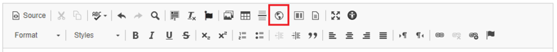 Screen shot of WYSIWYG text editor with iFrame button highlighted